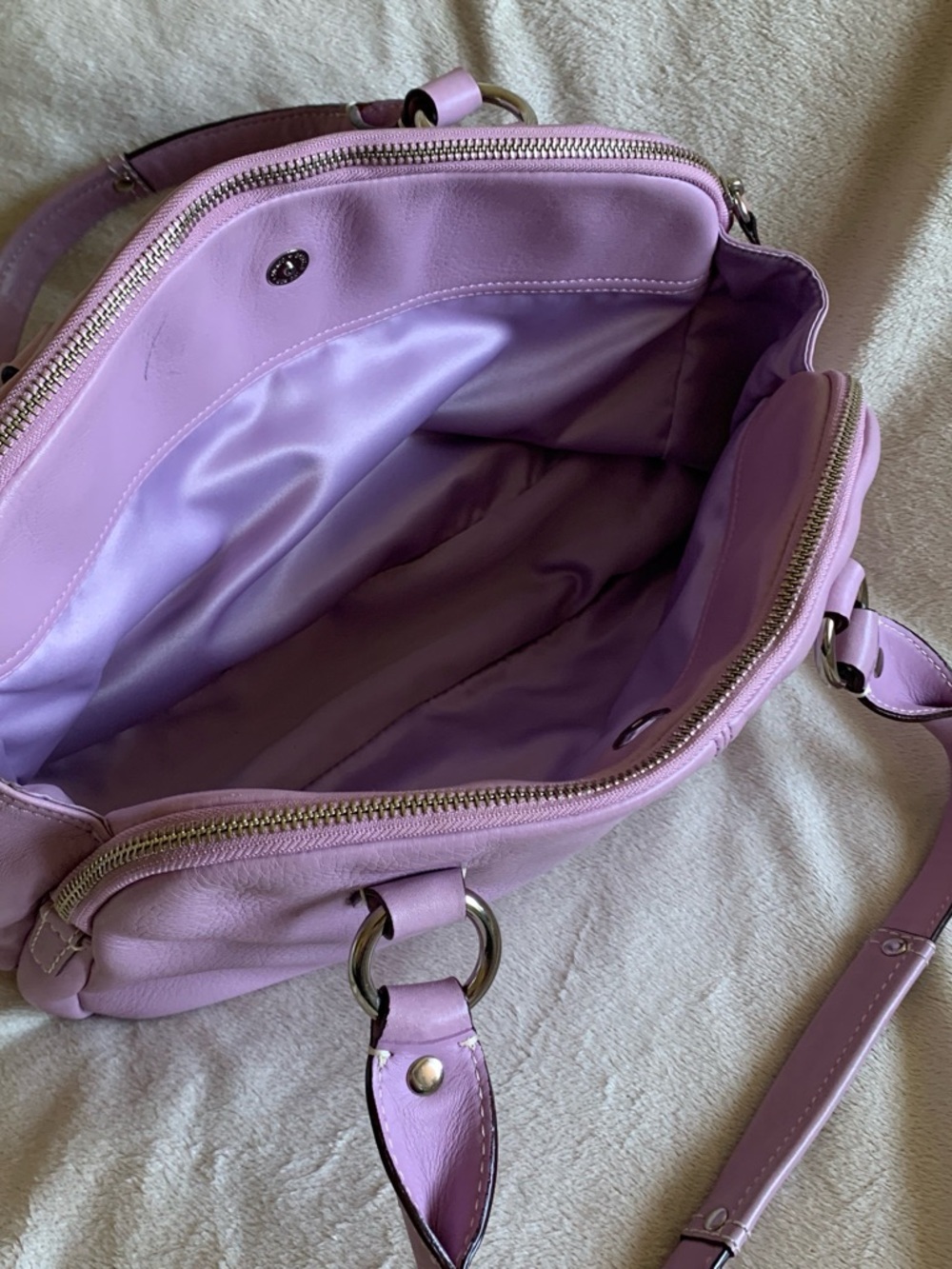 Coach Lavender Pebbled Leather Satchel Purse PRICE DROP – SHIPS TOMORROW - Picture 4 of 8